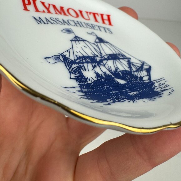 Vtg Mini 3.5 inch Diameter Decorative Souvenir Plate Plymouth Massachusetts MA - Picture 6 of 10